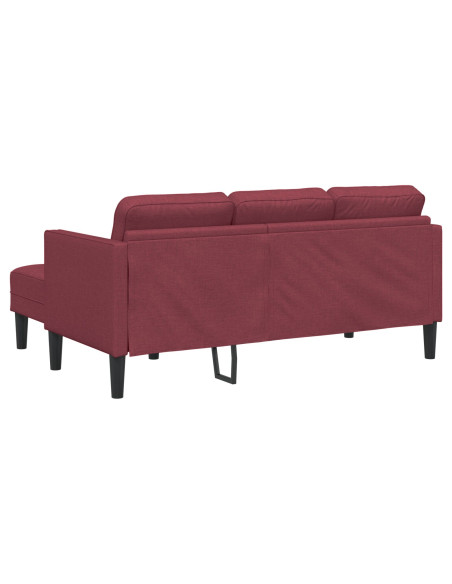 Set divani 2 pezzi con cuscini in tessuto bordeaux