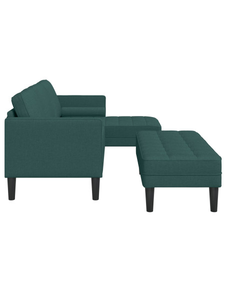 Set di divani 2 pezzi con cuscini in tessuto verde scuro