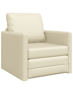Divano letto 60cm Crema Pelle Artificiale