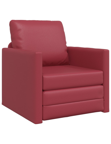 Divano Letto  2-in-1 Rosso Borgogna 74x77x81 cm Ecopelle