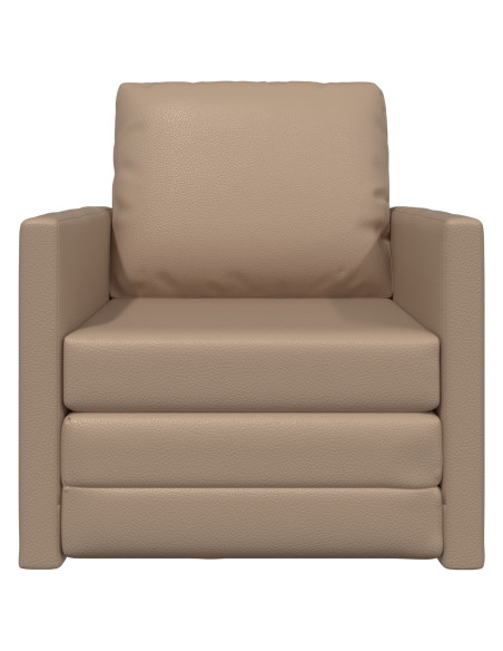 Divano letto vitaXL 2-in-1 Cappuccino 74x77x81 cm in pelle sintetica