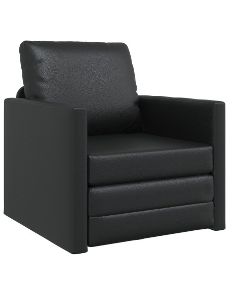 Divano Letto 2-in-1 Nera 74x77x81 cm Pelle Sintetica