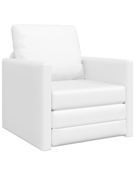 Divano Letto  2-in-1 Bianco 74x77x81 cm Pelle Sintetica