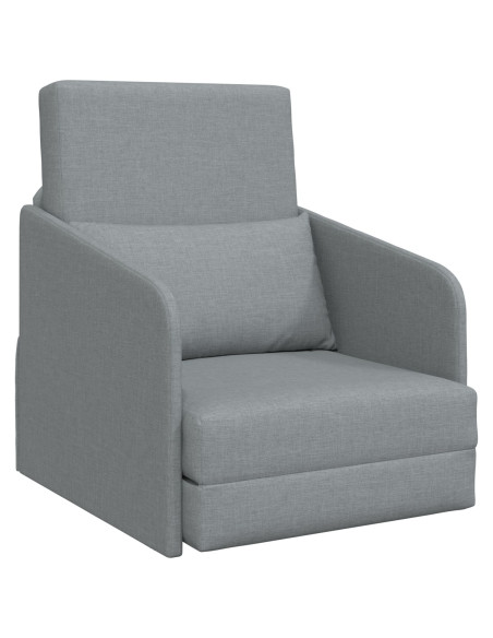 Divano Letto a Pavimento 2-in-1 Grigio Chiaro 65x80x83 cm Tessuto