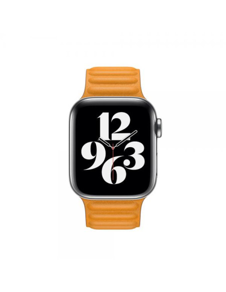 Apple 40mm California Poppy Leather Link - S/M Band Arancione Pelle