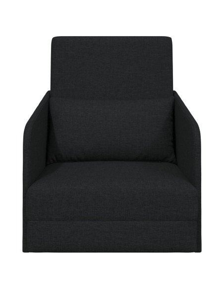 Divano  Nero Poliestere, Legno 200 x 60 x 62 cm Ergonomico