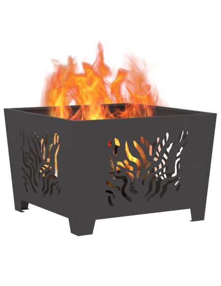 Braciere Quadra Nera 60x60x40 cm Acciaio
