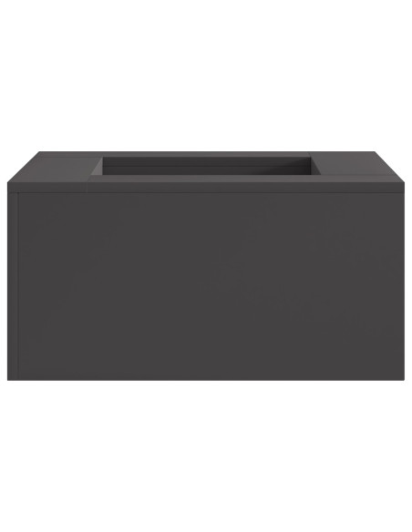 Braciere Quadrato Nero 60x60x30 cm Acciaio