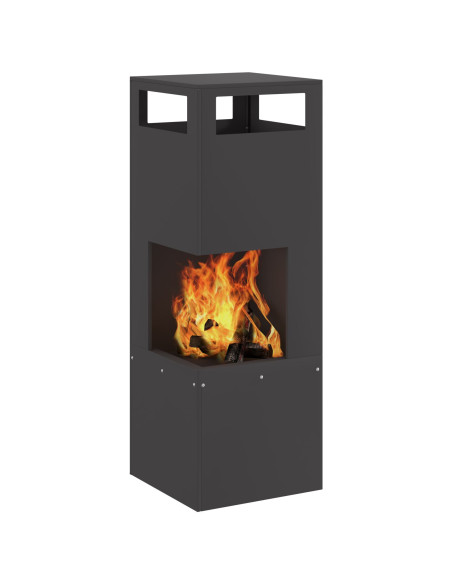 Focolare Nero 35 x 35 x 100 cm Acciaio