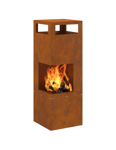 Focolare Marrone 35 x 35 x 100 cm Acciaio