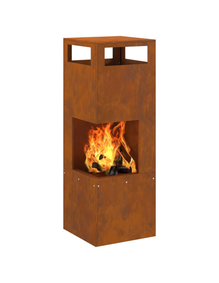Focolare Marrone 35 x 35 x 100 cm Acciaio
