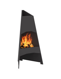 Focolare Nero 50 x 50 x 95 cm Acciaio