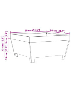 Focolare Nero 80 x 80 x 43 cm Acciaio