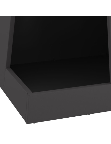 Focolare  con stoccaggio per legna Nero 35x35x100 cm Acciaio