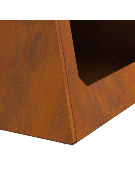 Caminetto a Piramide 50x50x51 cm Acciaio Invecchiato
