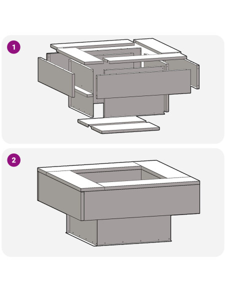 Focolare Marrone 60 x 60 x 30 cm