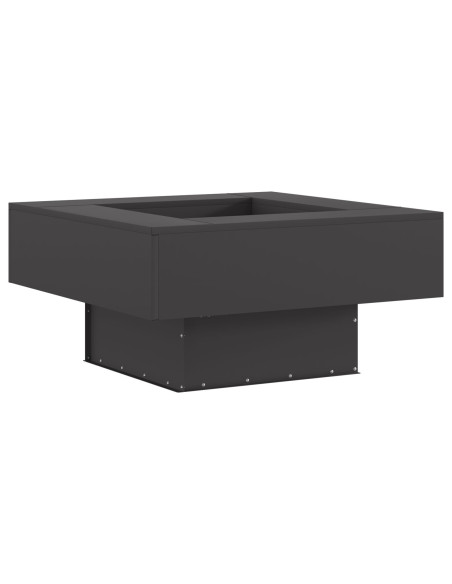 Braciere Quadrato Nero 80x80x40 cm in Acciaio