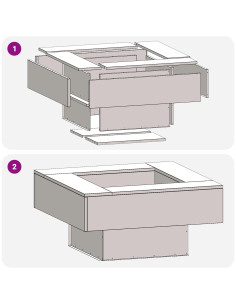 Focolare Marrone 80 x 80 x 40 cm