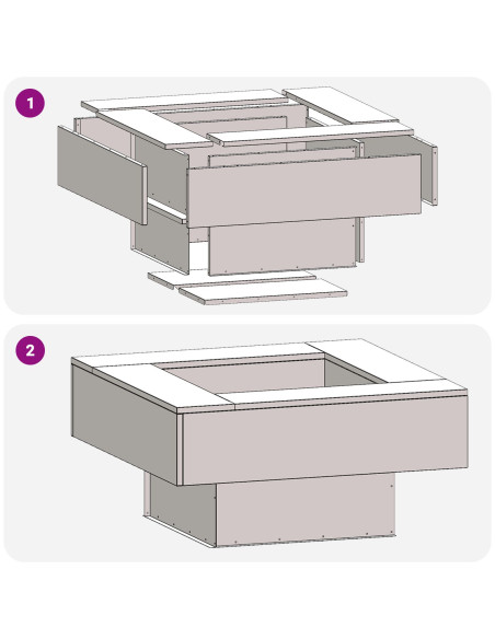 Focolare Marrone 80 x 80 x 40 cm