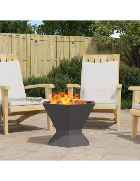 Bracere Esagonale Nero 50x50x40 cm Acciaio