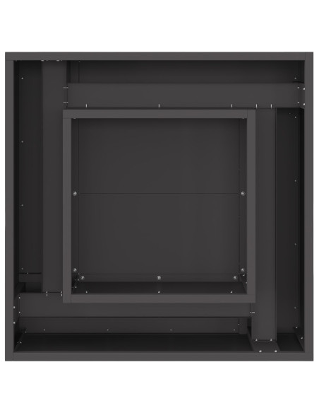 Braciere Quadrato Nero 60x60x30 cm Acciaio