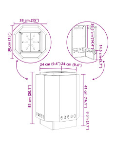Focolare Senza Fumi Marrone 38 x 38 x 51 cm