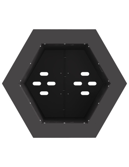 Focolare senza fumi Esagonale Nero 38x38x51 cm Acciaio