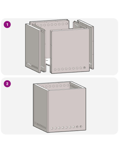 Focolare Senza Fumi Marrone 48 x 48 x 50 cm