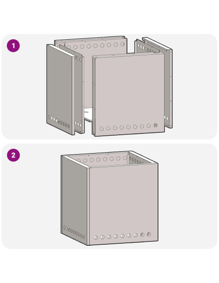 Braciere Senza Fumo Quadrato 48x48x50 cm Acciaio Invecchiato