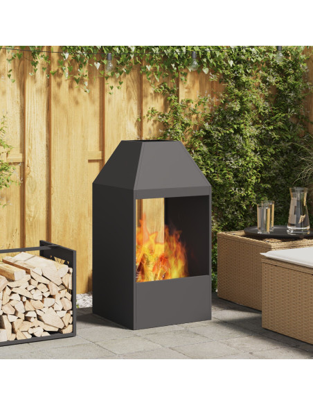 Braciere Nero  50x50x100 cm in Acciaio