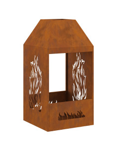 Focolare Marrone 50 x 50 x 100 cm Acciaio CorTen