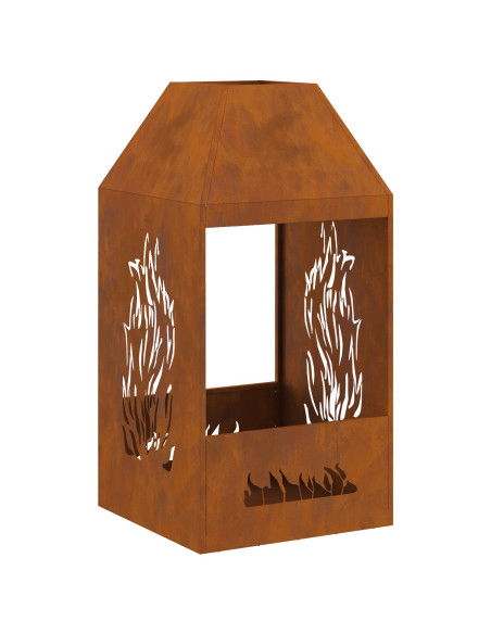 Focolare Marrone 50 x 50 x 100 cm Acciaio CorTen