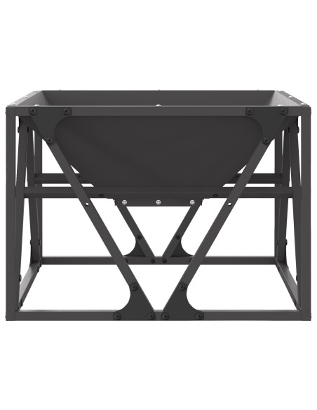 Braciere Quadrato Nero 50x50x35 cm Acciaio