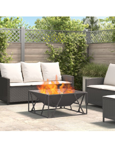 Focolare Nero 80 x 80 x 40 cm Acciaio