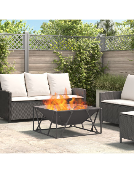 Focolare Nero 80 x 80 x 40 cm Acciaio