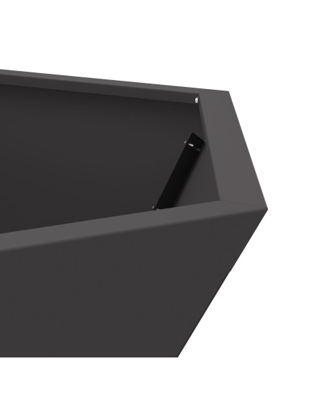 Focolare Esagonale Nero 75x75x28 cm Acciaio