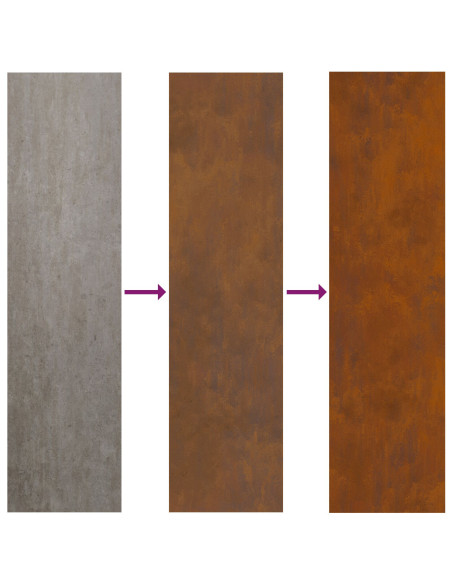 Focolare Esagonale 100x100x28 cm in Acciaio Invecchiato