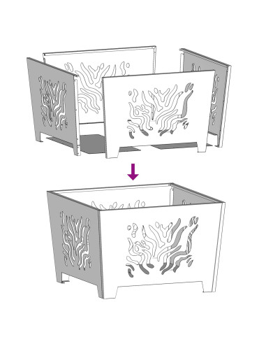 Focolare Nero 60 x 60 x 40 cm Acciaio