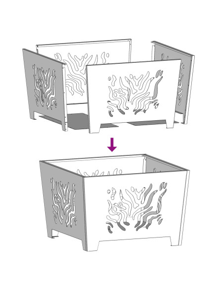 Focolare Nero 60 x 60 x 40 cm Acciaio