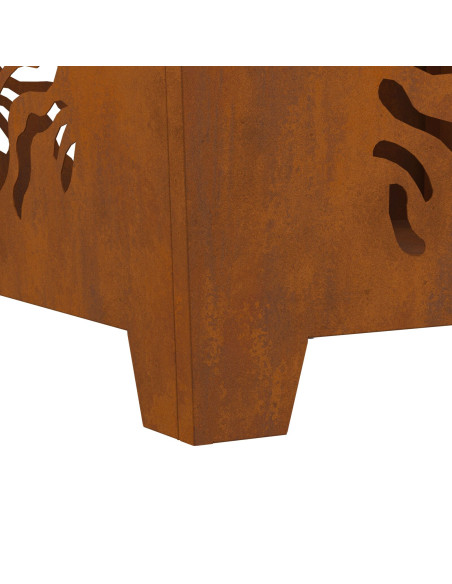 Focolare Quadrato 60x60x40 cm Acciaio Resistente
