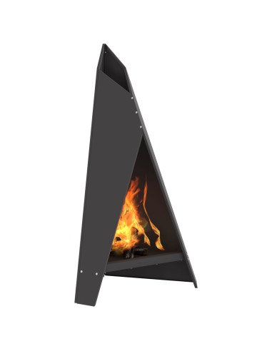 Focolare Nero 58 x 40 x 100 cm Acciaio