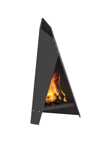 Focolare Piramidale 58x36x100 cm in Acciaio Resistente alle Intemperie