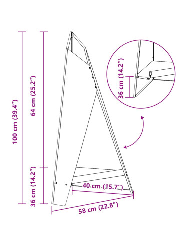 Focolare Nero 58 x 40 x 100 cm Acciaio