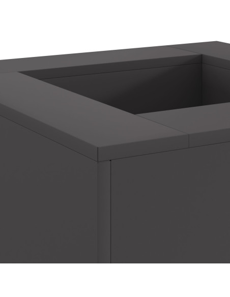 Braciere Quadrato Nero 60x60x30 cm Acciaio