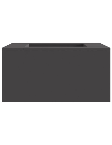 Fuoco Fossa Quadrata Nera 80x80x40 cm Acciaio
