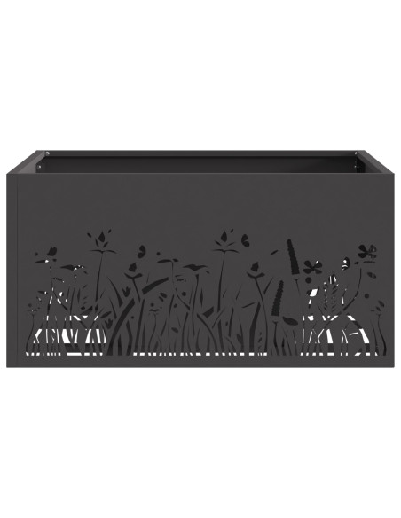 Focolare Quadrato Nero 60x60x30 cm in Acciaio