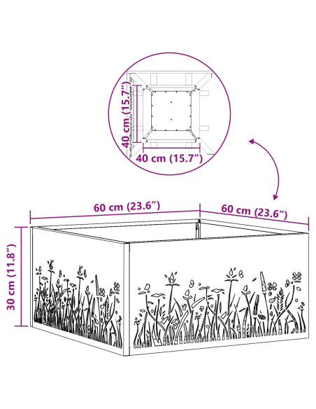 Focolare Marrone 60 x 60 x 30 cm