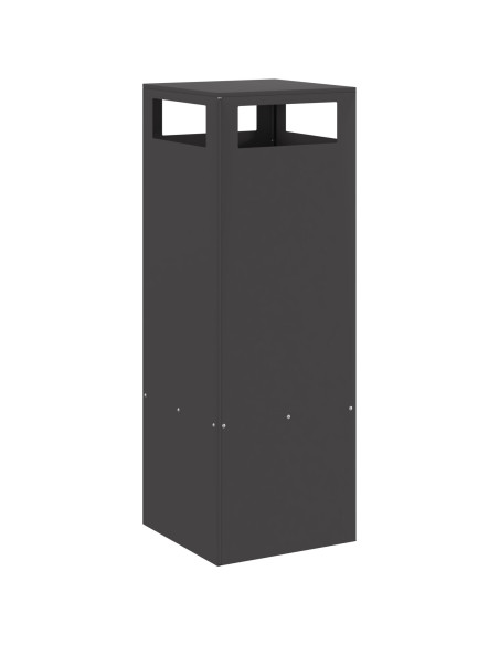 Focolare Quadrato Nero 35x35x100 cm Acciaio