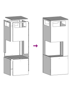 Focolare Marrone 35 x 35 x 100 cm Acciaio 2