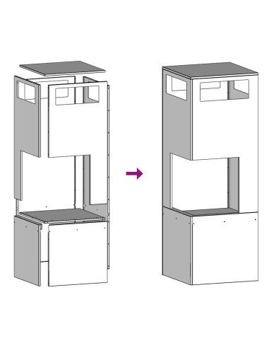 Focolare Marrone 35 x 35 x 100 cm Acciaio